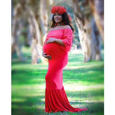 Red wine 2024 maternity dress