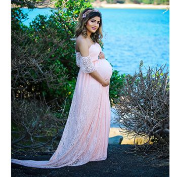 pink maternity dress